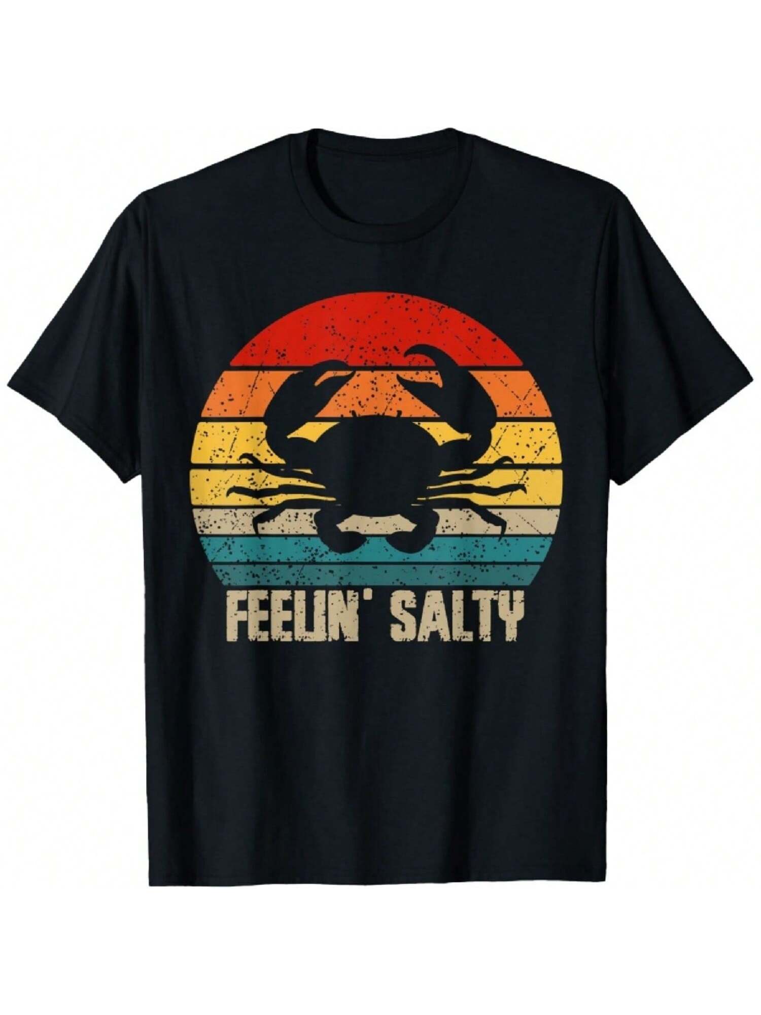 Feelin Salty Maryland Crab Sunset Graphic T-Shirt S разноцветный