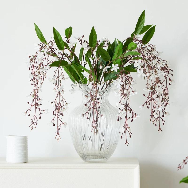 New Purple Jasmine Artificial Hanging Flower White Flowers Like Real Hanging Decoration for Wedding Bridal Bouquet Home Balcony