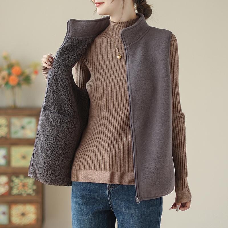 

Утолщенный бархатный жилет, теплая жилетка для мамы, куртка, новый флисовый жилет, женская мода, осенне-зимний жилет 2XL