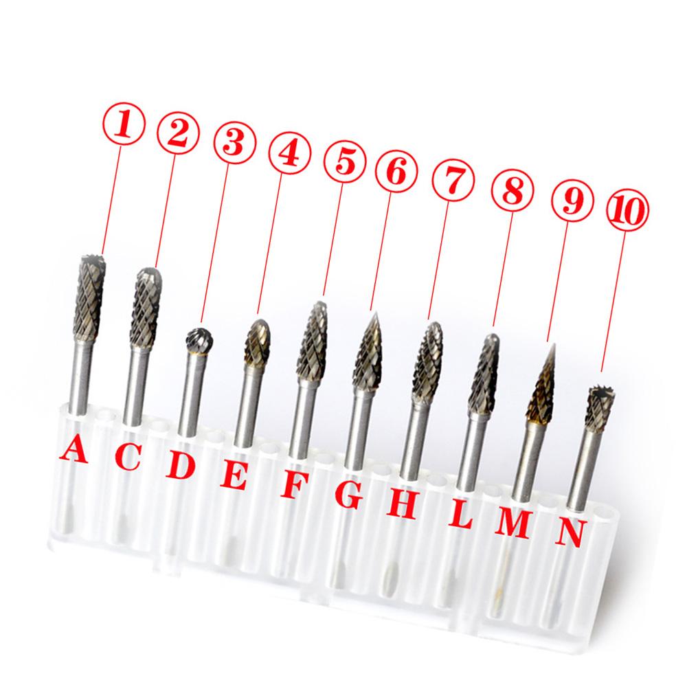 

Electric Grinding Accessories 10pcs 0.12*0.24inch Tungsten Steel Carbide Milling Cutter for Rotary Burr Tool Set CNC білий