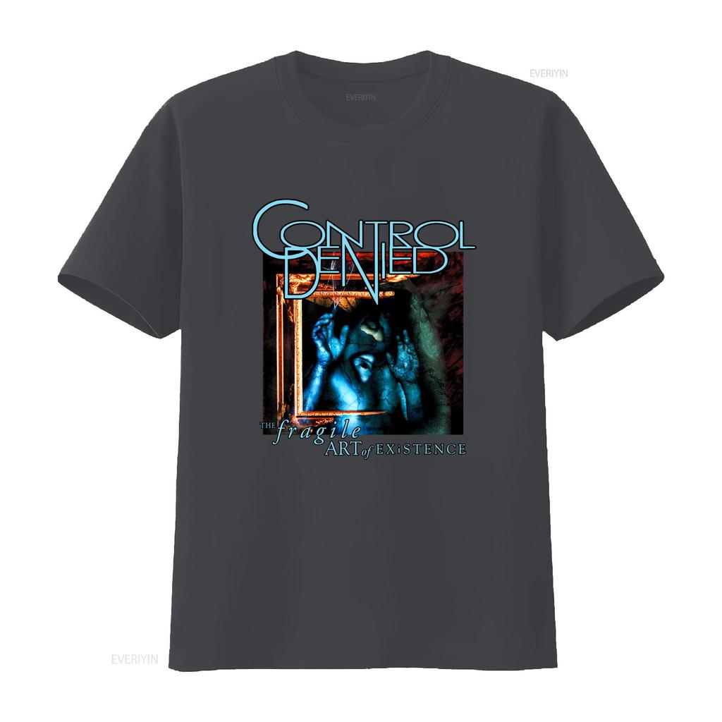 CONTROL DENIED The Fragile Art of Existence T Shirt for Rock Band Fans Vintage Washed Unisex Homme Breathable Casual Soft