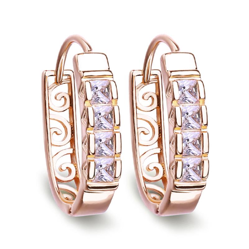 

MINTHA геометрические серьги-клипсы, модные серьги цвета розового золота, свадебные повседневные модные украшения, серьги с полым цирконием для женщин, свадебные серьги A