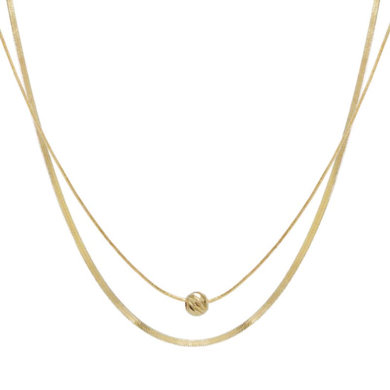 Dmoment (925 Silver) SET_Snowveil Silver Snake Necklace