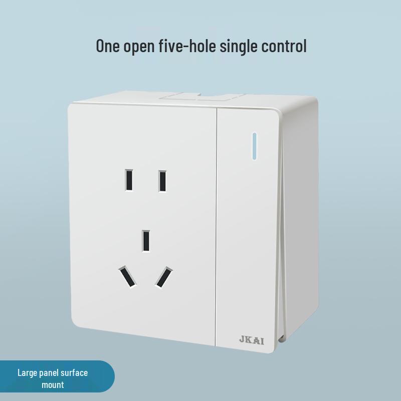 Surface-Mounted Integrated Switch Panel: One-Gang Single-Control, Two-Gang Double-Control, Wall Light Switch with Five Holes.