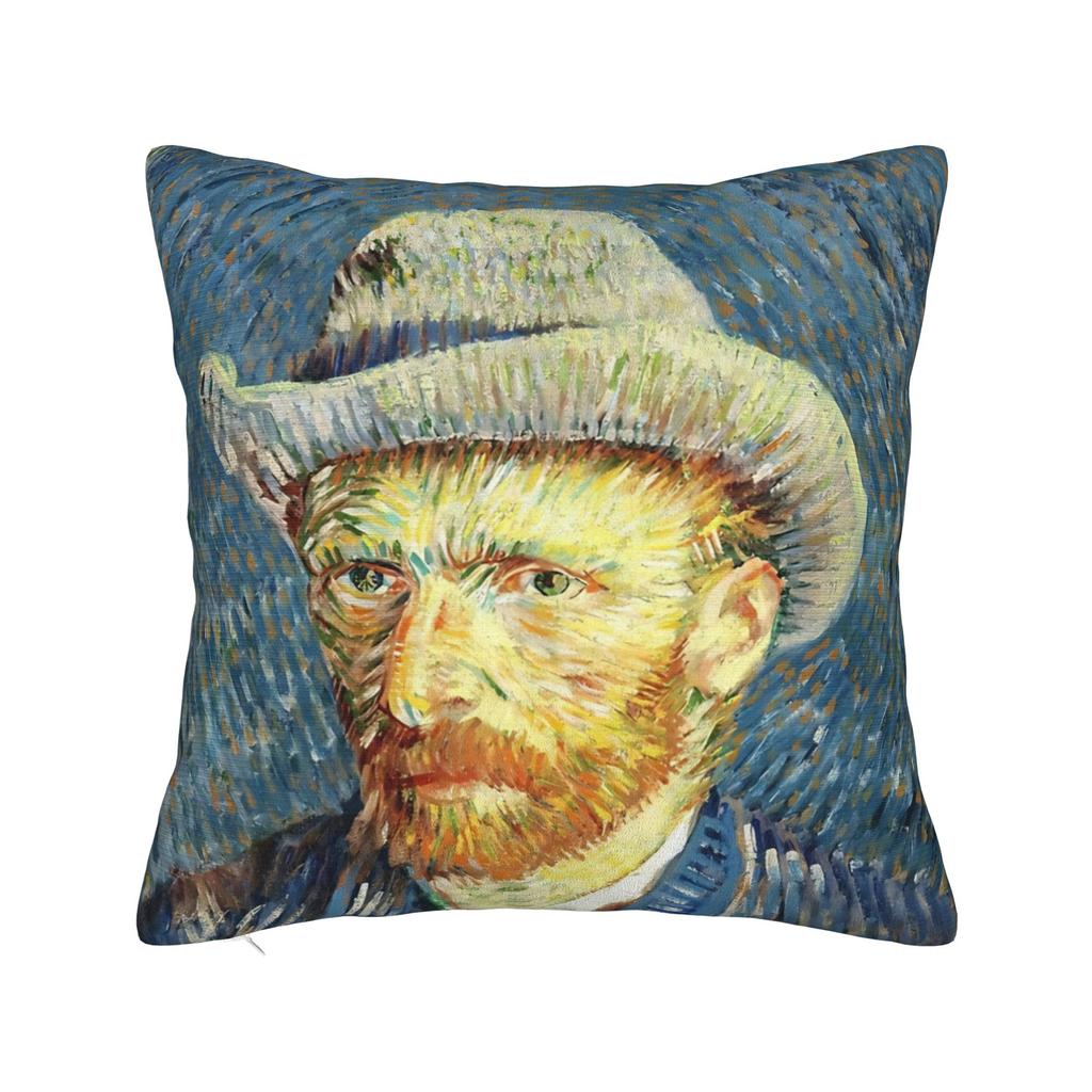 Van Gogh Wheatfield with a Reaper Pillowcase Cushion Cover Gift Oil Painting Throw Pillow Case Cover Home Wholesale 45*45cm
