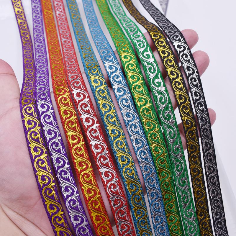 Ethnic Style Gold Lace Ribbon Embroidery Accessories No. 100
