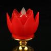 LED Lotus Lamp Simulated Candle Wick Design Soft Natural Light Lotus Flower Light Buddha Lamp Decoration Red
