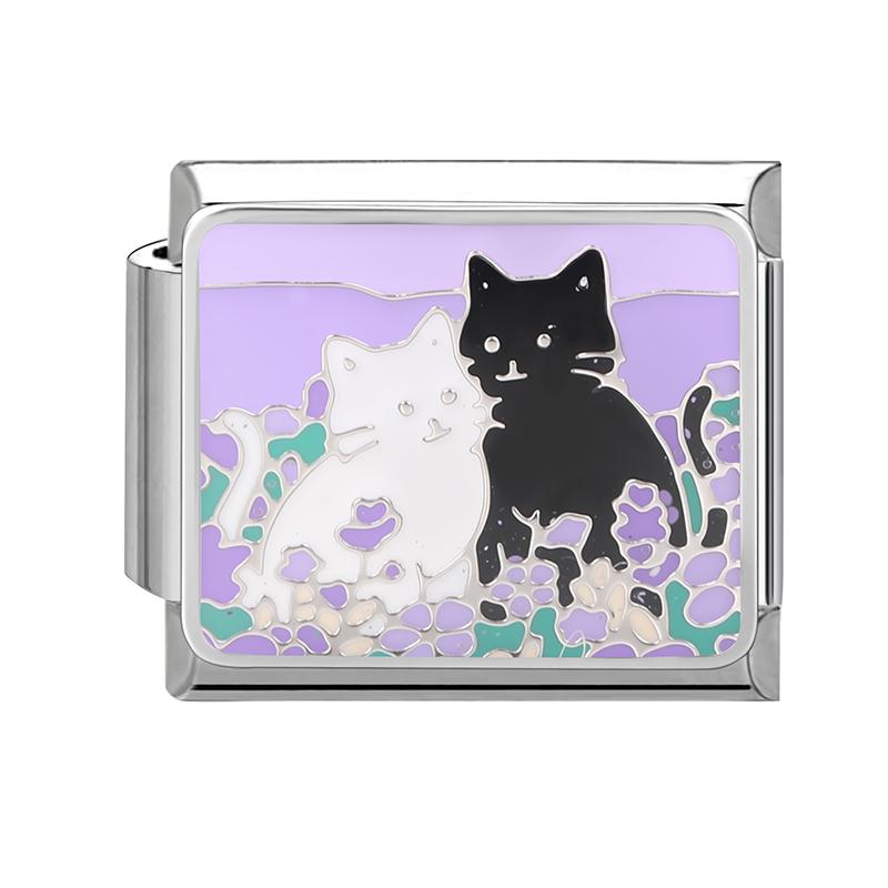 Fashion Colorful Y2K Animal Series Cat Dog Italian Charm Beads Fit 9MM Stainless Steel Bracelets Gifts Women Jewelry DIY Making