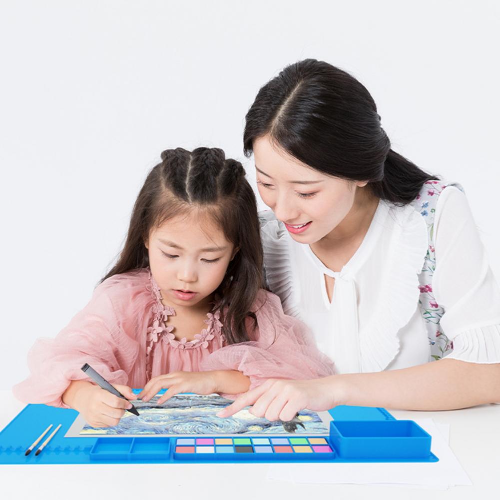 Useful Painting Pad Convenient Silicone Child Painting Pad Smooth Surface Reusable Graffiti Pad Home Supply