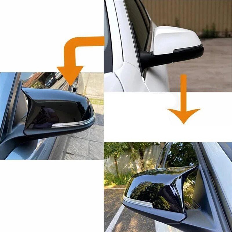 W/Lamp Side Mirror Cover Caps In Glossy Black Style For BMW 5 Series 6 Series 7 Series F10 F11 F07 F06 F12 F13 F01 F02 F03 F04