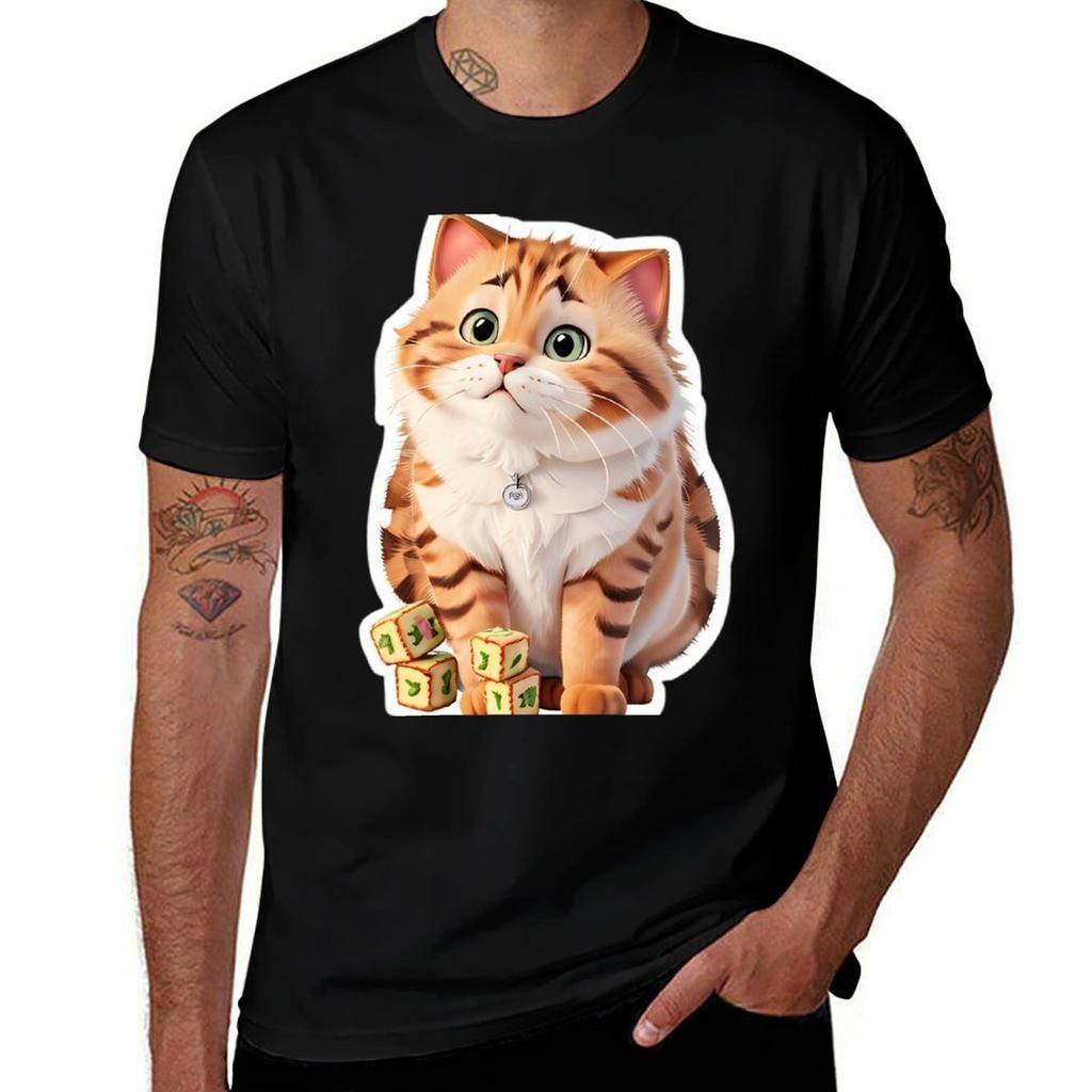 Tater Tot Cat Cute Funny Tshirt Classic Print Short Sleeve Shirt