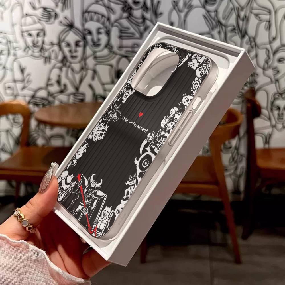 U-Undertale Phone Case For IPhone 17 16 15 14 Plus 13 12 11 Pro Max Pro Wave Corrugated Cover