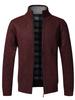 Autumn Winter Causal New Men's Jacket Slim Fit Stand Collar Zipper Jacket Men Solid Cotton Thick Warm  Sweater