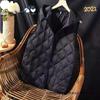 Womens Lightweight Hooded Down Vest Winter Outerwear Slim Fit V-Neck Short Puffer Daily Wear