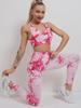 Women's Seamless Tie-Dye Yoga Set: High-Waist Hip-Lifting Pants and Sports Vest