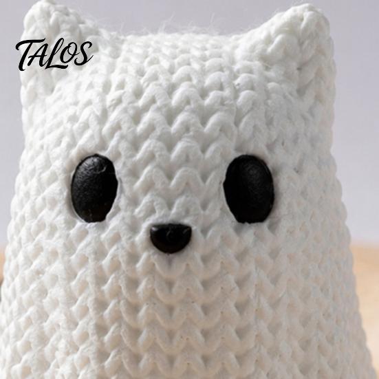 Talos 3D Printed Ghost Dog/Cat Figurine Ornaments, Knitted Texture Halloween Animal Decorations, Small Cute Puppy/Kitten Gifts for Home Desk Display