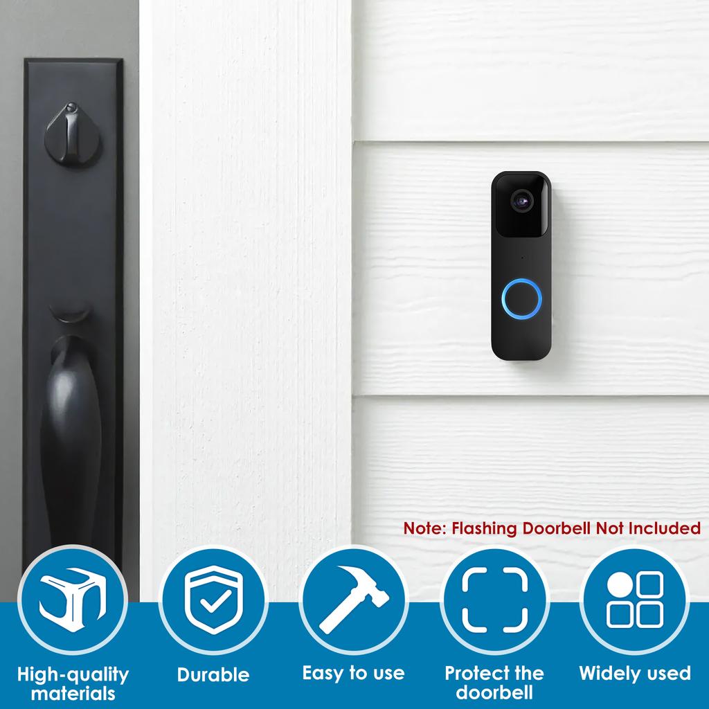 2Pcs New Doorbell Backplate Plastic Safe Doorbell Mounting Bracket with Screws for Home Office Apartment Dorm Not Block Doorbell