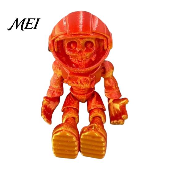 3D-gedruckte Skelett-Dekoration Schädel-Astronauten-Figur, Gelenkige Space-Man-Actionfigur, Schaufenster-Dekoration Halloween Bewegliche Gelenke für