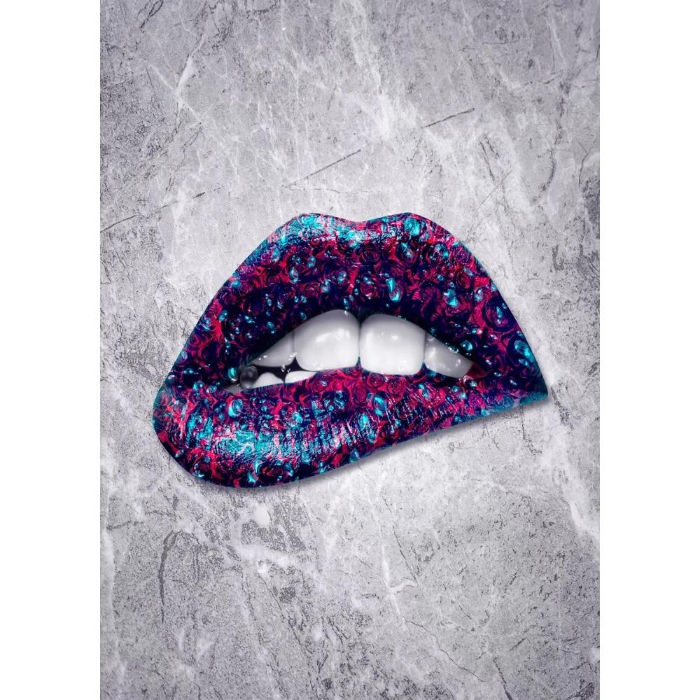 Luxury Modern Golden Lips Money Flower Poster Print Abstract Canvas Painting Wall Minimalist Art for Living Room Home Decoration
