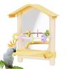 Anti-slip Bird Mirror with Perch Bite-resistance Bird Mirror for Cage Bird Cage Toys  Outdoor
