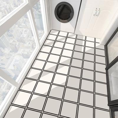 Amjpvc Rutschfeste Köperdruck Kombination Spleißen Bodenaufkleber Badezimmer Schlafzimmer Wohnzimmer DIY Bodenaufkleber