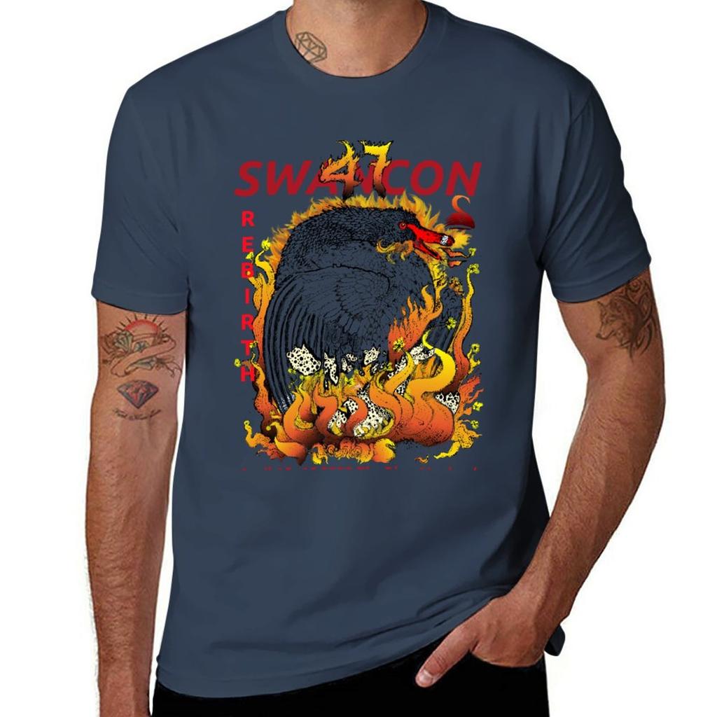 2023 Swancon 47 Rebirth TShirt oversized anime clothes plain t shirts men