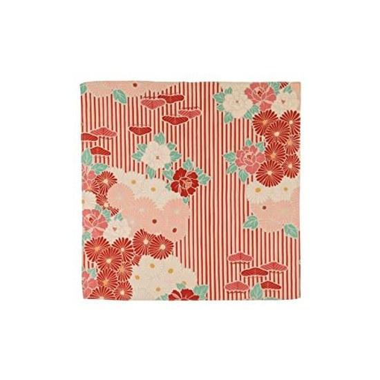 No Ren Furoshiki Small 50cm (Retro Flower - Red) Bento Wrap 100 Cotton Machine Washable