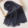 Foreign Trade Silk Scarf Cotton And Linen Headscarf Women'S Spring And Summer Solid Color Japanese And Korean Scarf Sun Protection Warm Shawl Hair