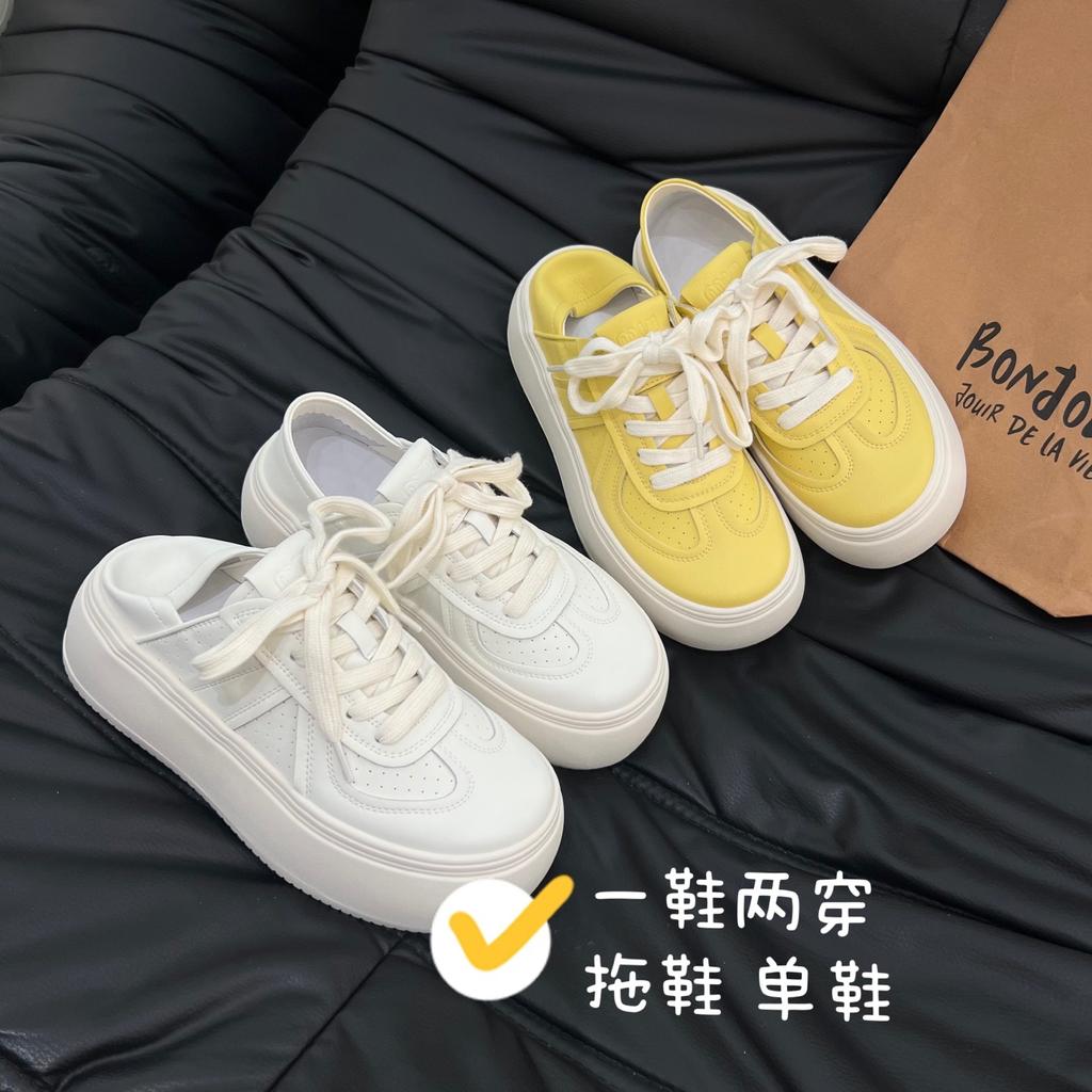 Niche Design Two Wear Thick-soled Little White Shoes Women's 2025 Summer New Versatile Breathable Trend Heightening Casual Board Shoes