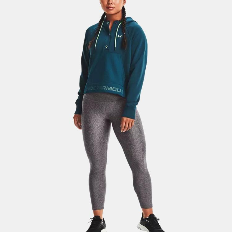 Under Armour Dámská mikina s kapucí Rival Mesh s fleecovou podšívkou Navy 1365844-413