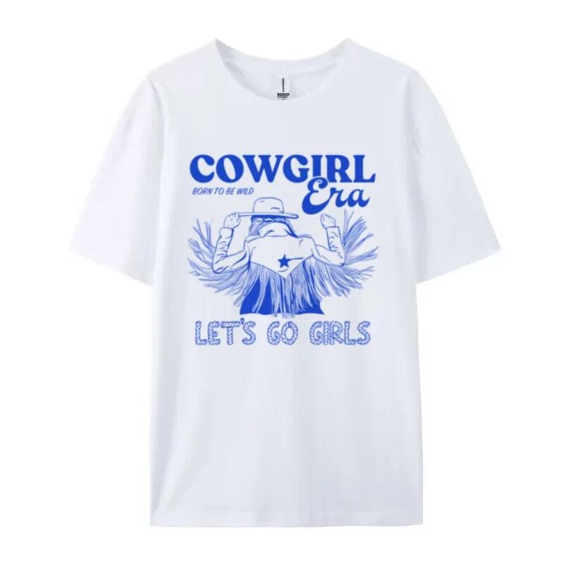 

Cowgirl Era Graphic Tops Vintage Aesthetic Country Music Tshirts Western Rodeo Cute Howdy TShirt Women Retro Boho Tee Oversized S
