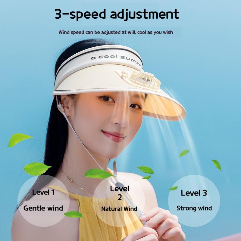 Breathable Cooling Fan Hat Sunscreen Fan Sun Visor Hat Fishing Hat Cooling Peaked Cap Hat Usb Charging Hat Fan For Sport Sunhat