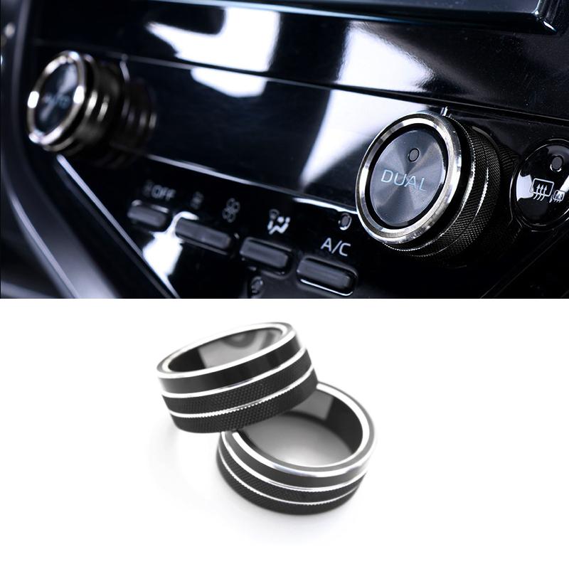 

Car Central Console Air Condition AC Adjust Switch Knob Button Ring Cover Trim Decor Fit for Toyota Camry 2018- Black