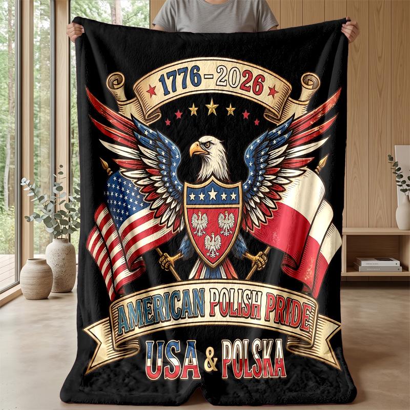 Poland Theme Blanket Soft Flannel Blanket Plush Throw Blanket Cozy Sofa Bed Blanket for Home Decor
