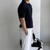 Men's Summer Knit Polo - Slim Fit Ice Silk Short Sleeve T-shirt