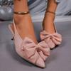 High Heel Sandals 2025 Summer New Fine High Heel Pointed Head Leopard Bow Back Hollow Sandals
