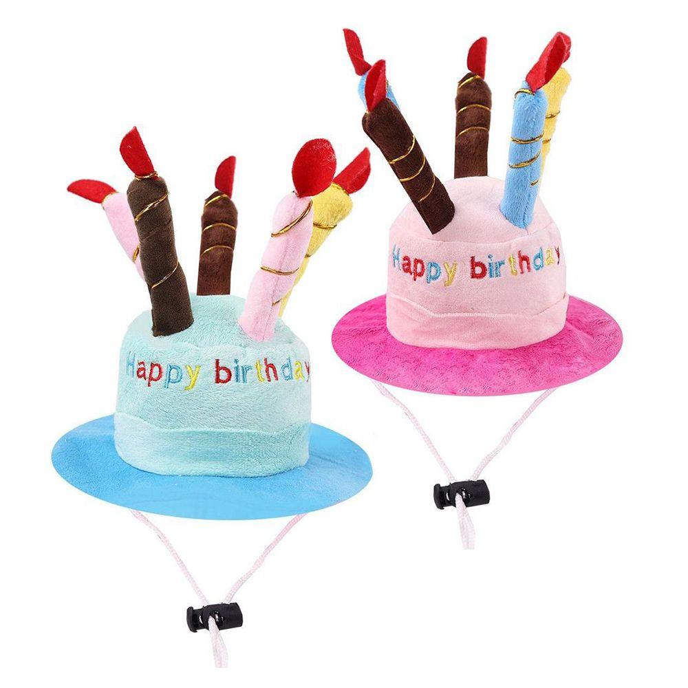 

2PCS Cosplay Headwear Accessory Birthday Cake Dog Cat Hat Headdress Beanies Hat Pet Cap