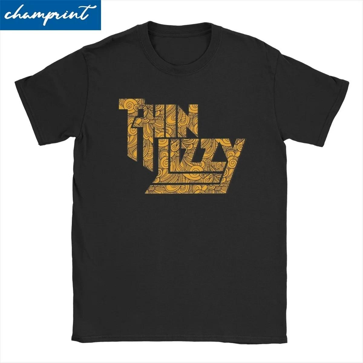 Thin Lizzy Cotton T-Shirt Graphic Print Rock Band Pure Cotton Unisex Tee 4XL