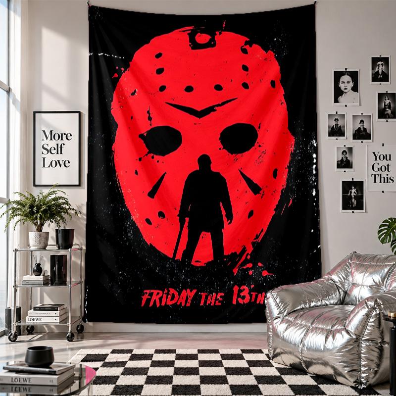 Wall TapestryFriday the 13th Jason Voorhees Art Hanging Cloth Decorative Background Cover for Room Decoration