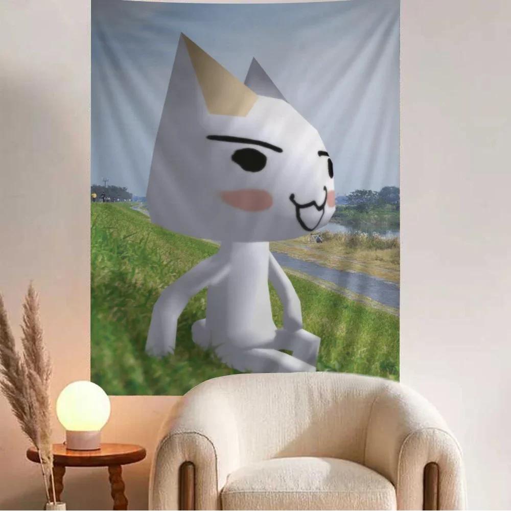 Inoue Toro SÜße Katze Hippie Wandbehang Wandteppiche für Wohnzimmer Zuhause Wohnheim Dekor Kunst Heimdekoration