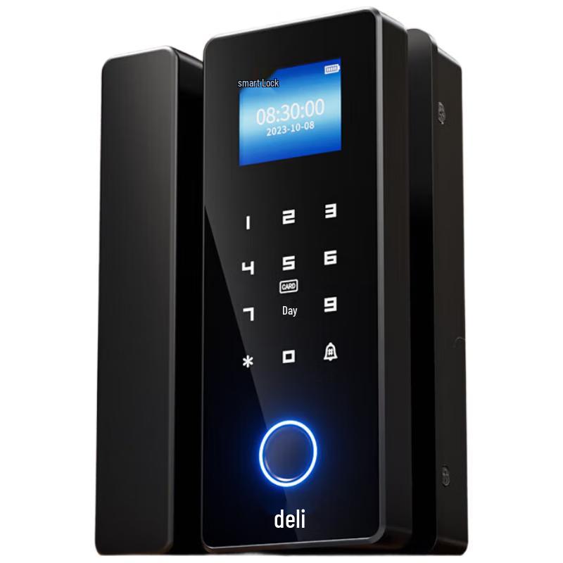 Deli AL100 Frameless Glass Door Fingerprint Smart Lock
