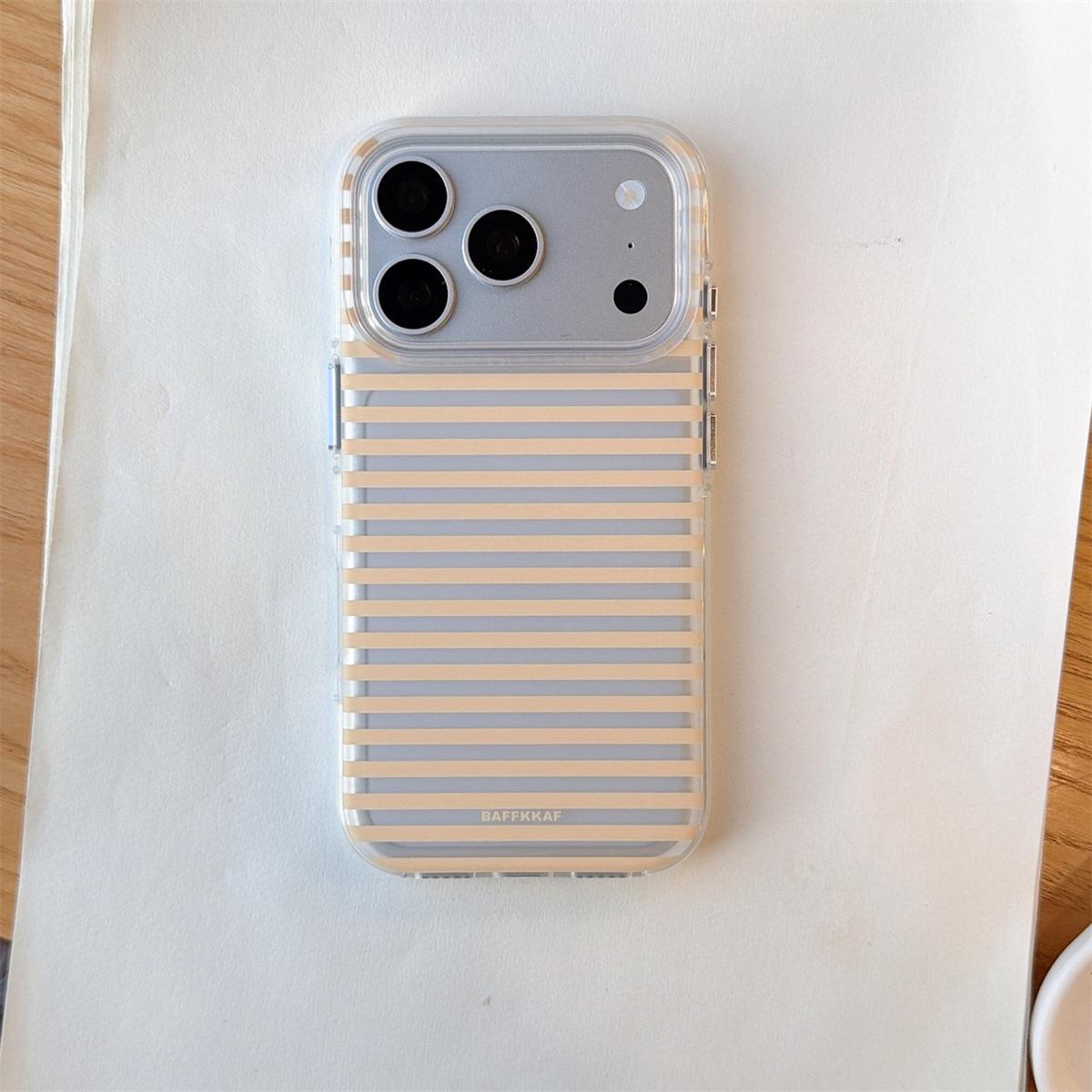 

Round Edge Stripe Dual Layer Anti-Fall Case for iPhone 14/13 - Compatible with Apple 17/16/15 PRO MAX iPhone 15 Pro Max