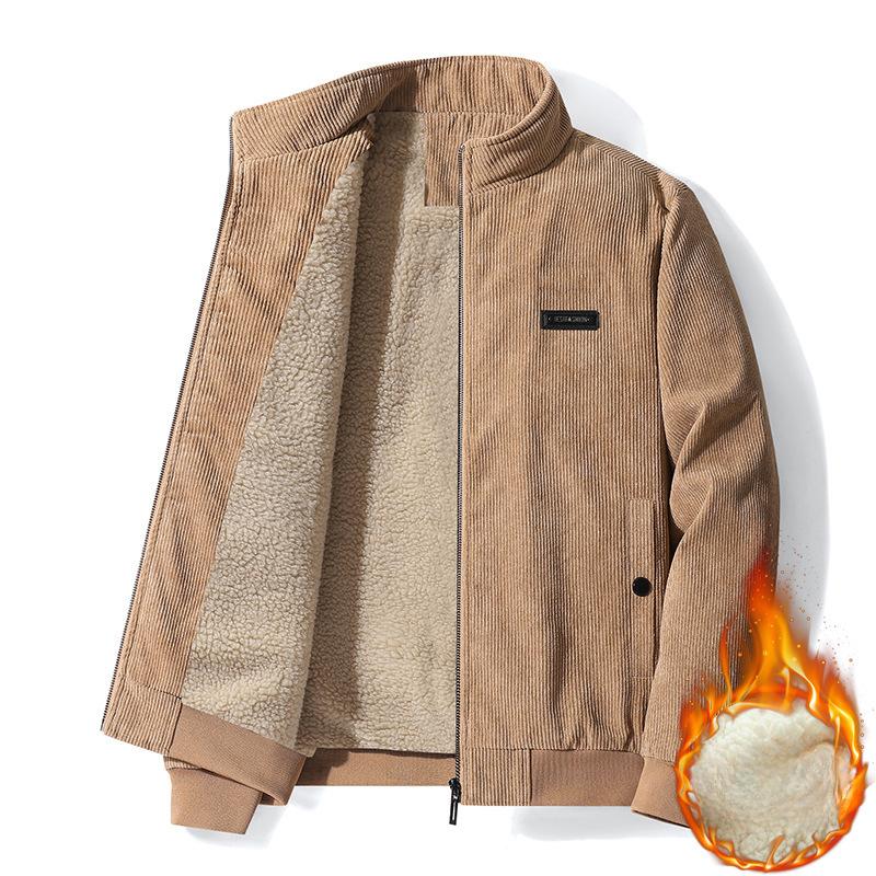Kurtka sztruksowa męska odzież robocza męska jesień i zima kurtka z jagnięcego aksamitu duży rozmiar kurtka zimowa plus aksamitny płaszcz bawełniany dla mężczyzn