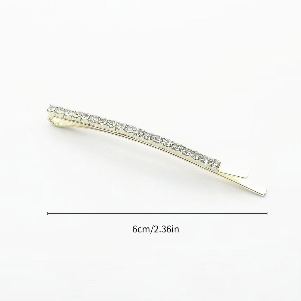 Elegant French Hair Pin Metallic Rhinestone Hair Clip Set of 6 Side Bangs Clip Women Hair Shaping Decors for Daily Wear