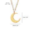 Stainless Steel Moon Pendant Necklace Ayatul Kursi Crescent Clavicle Chain Arabic Religious Islamic Choker Jewelry Gift