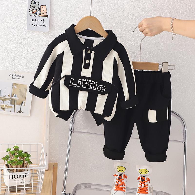 Boys' Trendy Two-Piece Sweatshirt Suit for Spring & Autumn 2023 - Stylish Sportswear for Kids