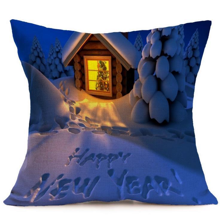 Vibrant Multicolor Christmas Santa Claus Cushion Cover Pillow Case For Stylish Car Decor