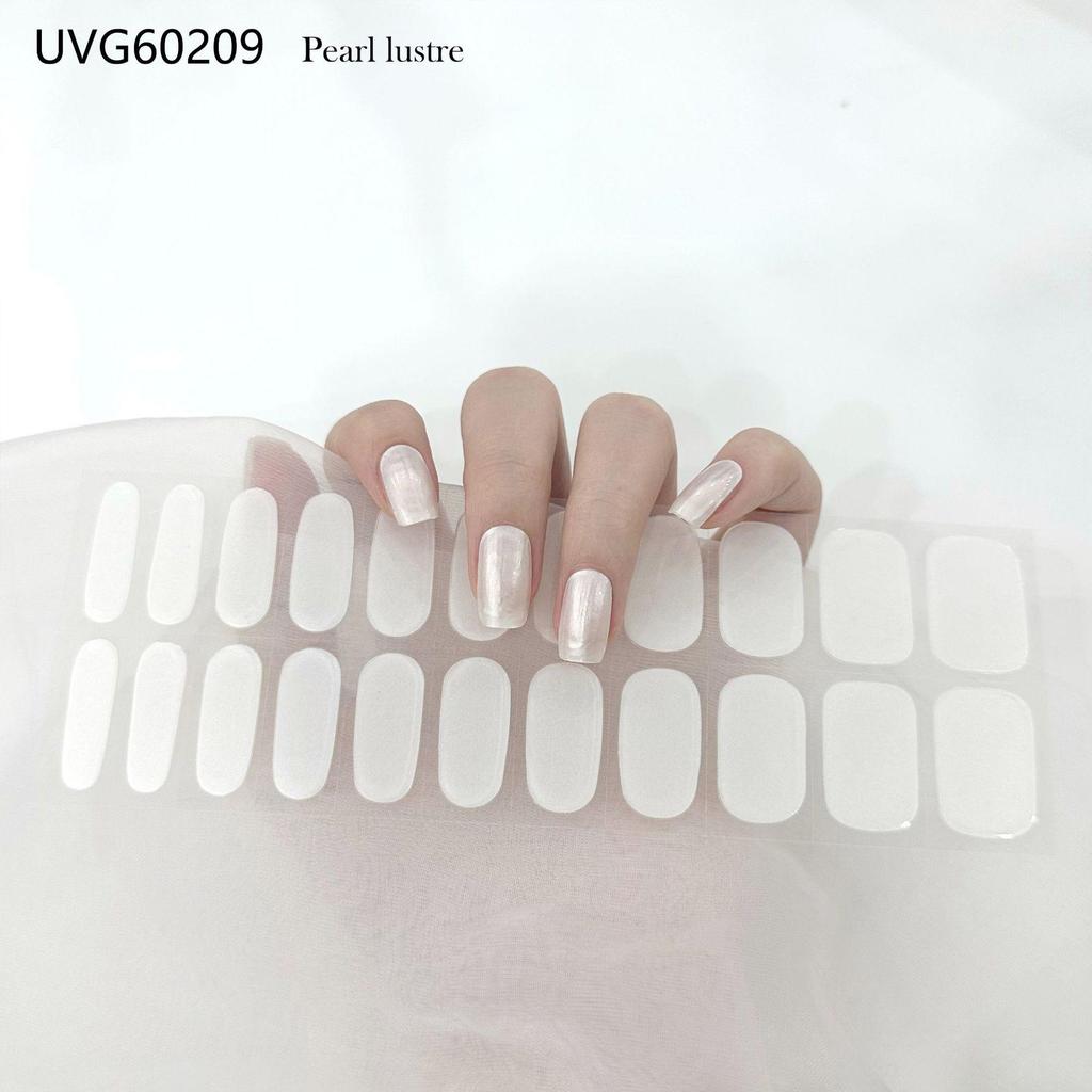 Transparent Nude UV Gel Nail Art Stickers: Semi-Cured, Semi-Baked Manicure Sheets