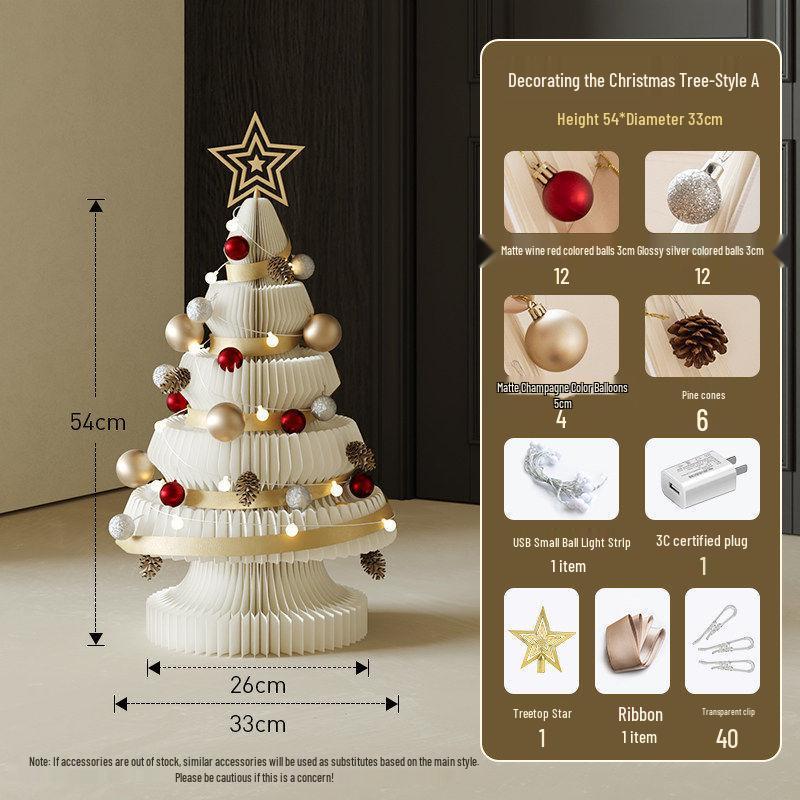2025 Creative Origami Christmas Tree Ornaments for Home & Living Room Décor