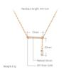 Luxury Square Natural Zircon Pendant Necklace For Women Trendy  Rose Gold Color High Quality Daily Fine Jewelry